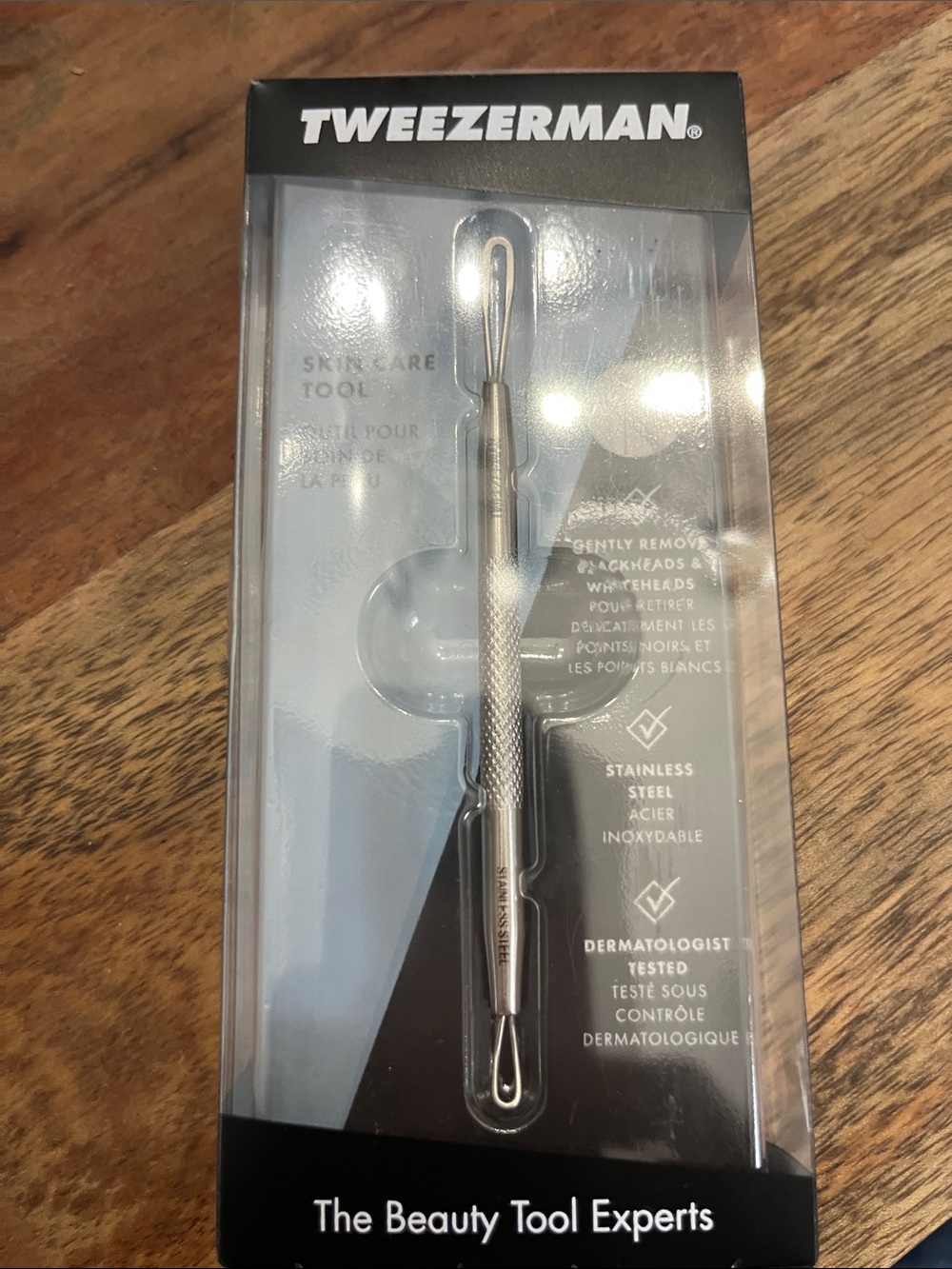 Tweezerman Stainless Steel Blackhead & Whitehead Tool - Silver